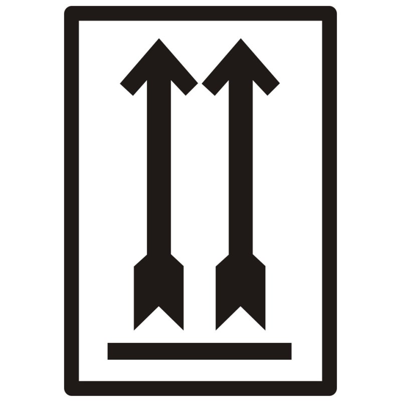 rillprint waarschuwingsetiketten BOVEN! NIET KANTELEN, permanent klevend, wit/zwart, 70×100 mm